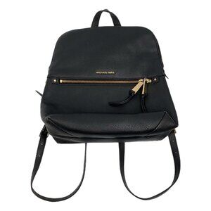 Michael Kors Black Pebbled Leather Backpack | Small Size